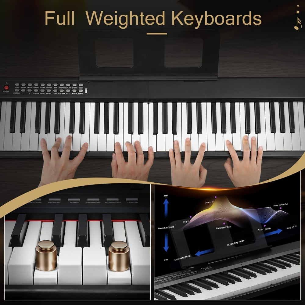 88-Key Foldable Digital Piano with MIDI, Pedal, Headphones and Bag