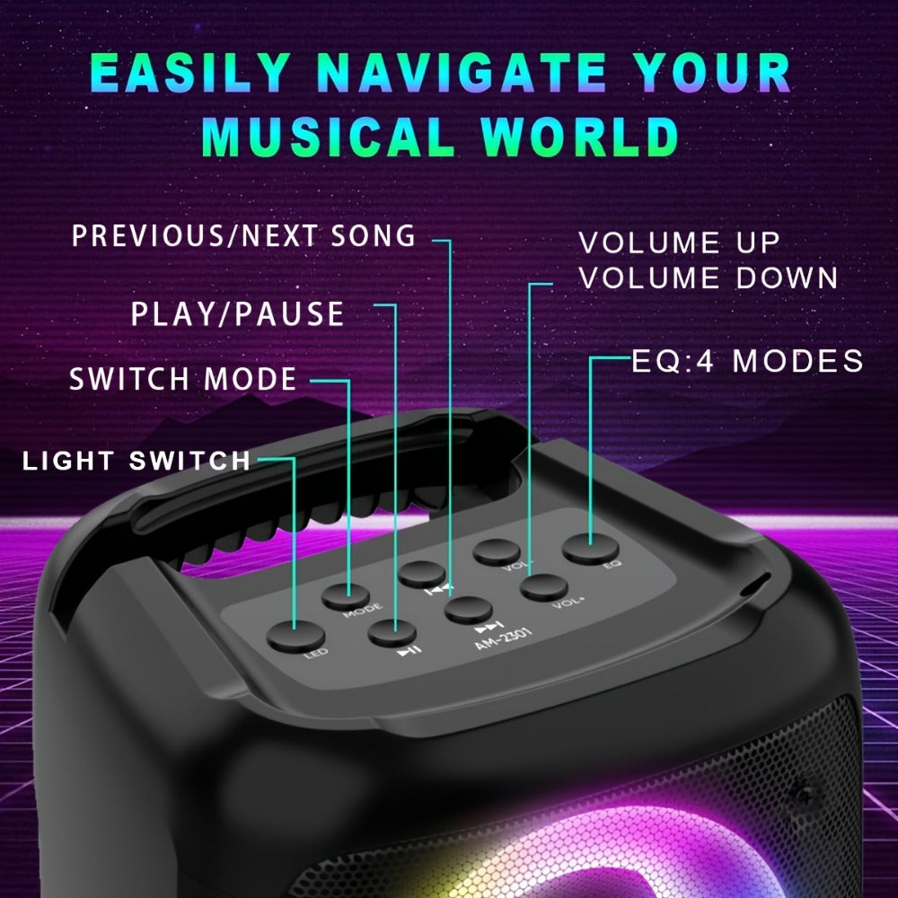 Portable PA Speaker, Karaoke Party, RGB, Wireless, Karaoke, Party for Parties and Karaoke