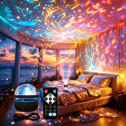 17-Color Star Projector Night Light with Remote, Timer and USB Power