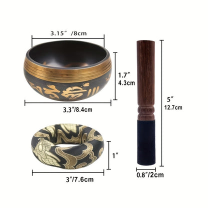 Nepalese Singing Bowl, 3.15-Inch Handcrafted Meditation Sound Bowl