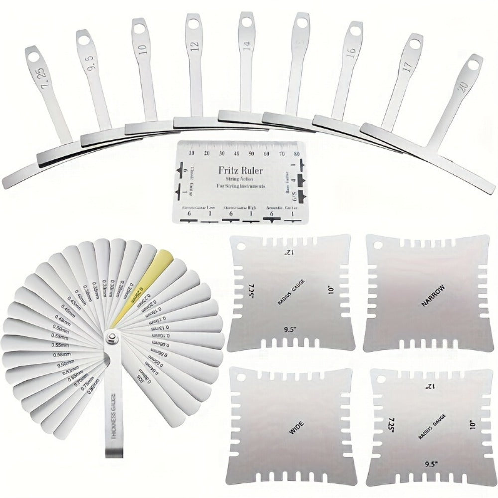 Guitar Repair Tool Kit, 15pcs, 0.0015 inch, Professional, Bass for Guitar Maintenance