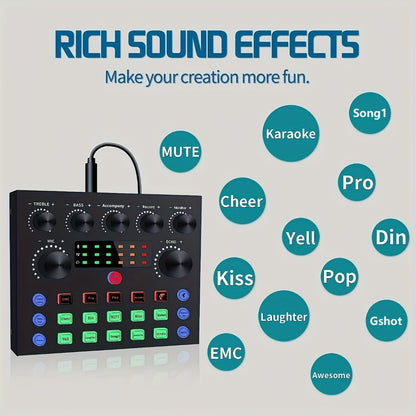 USB Audio Interface, V8S kit, USB, Condenser, Podcast, Equipment for Recording