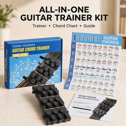 Portable Guitar Chord Presser, Guitar Chord Helper And Trainer For Acoustic Guitar, 110+ Chords One-Press Learning System, Easy Play Or Learning Tools For Beginners And Arthritis Player, Develop Confidence Quickly. Guitar Accessories Practice Kit