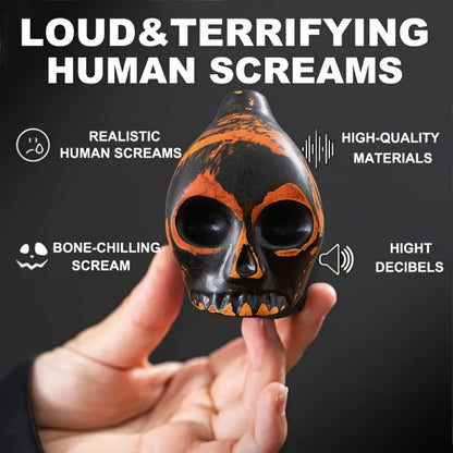 Ceramic Aztec Death Whistle, Handcrafted Skull Sound Effect Collectible