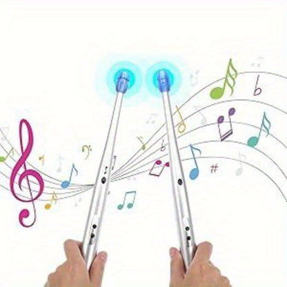 Electronic Drumsticks Rhythm Drumsticks Air Percussion Drumstick Set Practice Music Product Easter Halloween Christmas New Year Holiday Promotion Gift (Does Not Produce Drum Sounds; No Batteries Included)