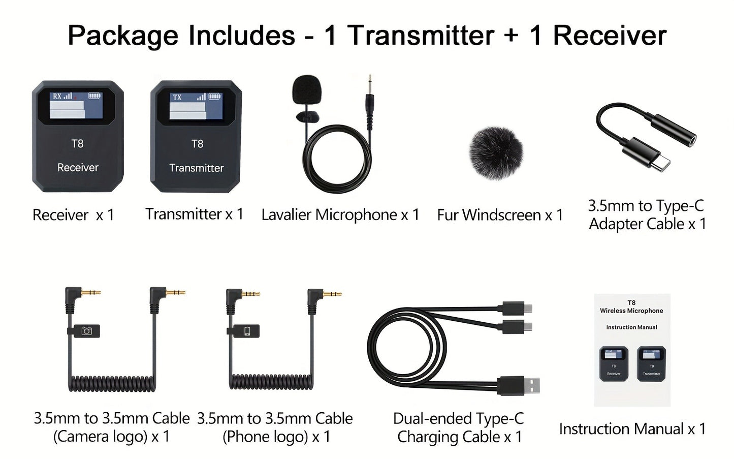 Recording Microphone, Wireless, 2.4 GHz Wireless, 2.4GHz for Recording and Streaming