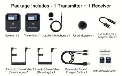 Recording Microphone, Wireless, 2.4 GHz Wireless, 2.4GHz for Recording and Streaming