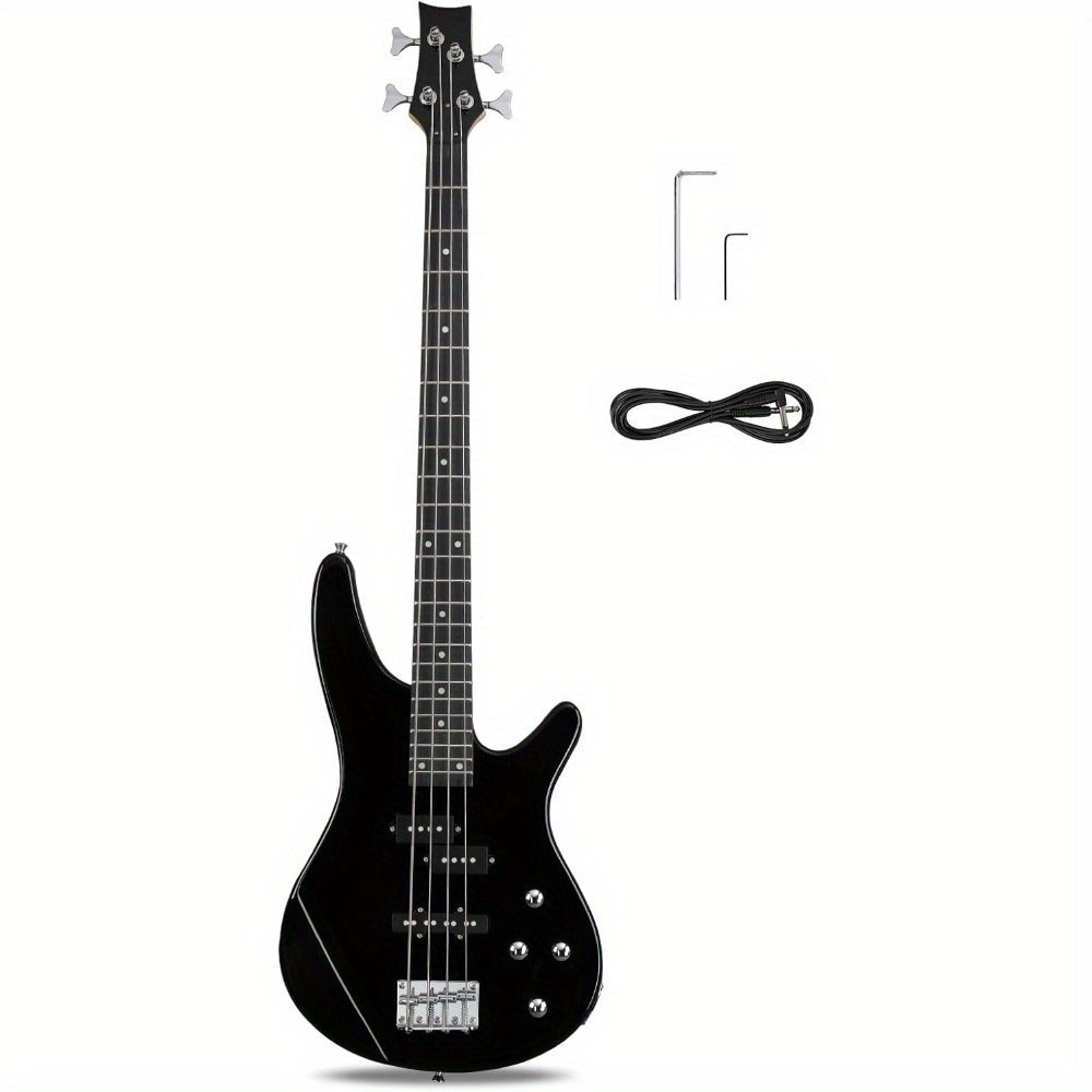 Electric Bass Guitar, Full Size, Complete, Beginner, Set for Lessons and Practice