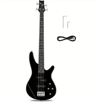 Electric Bass Guitar, Full Size, Complete, Beginner, Set for Lessons and Practice