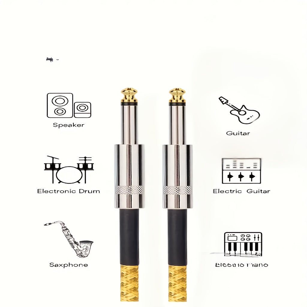 Premium Noise-Reducing Guitar Cable Featuring Male Connectors on Both Ends, Offered in Lengths of 59.06inch, 118.11inch, And 236.22inch for Connecting Electric Bass And Acoustic Guitars