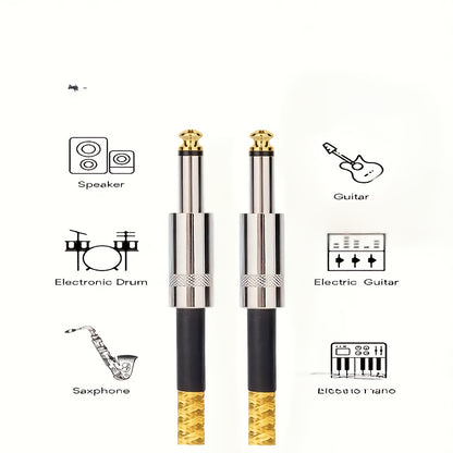Premium Noise-Reducing Guitar Cable Featuring Male Connectors on Both Ends, Offered in Lengths of 59.06inch, 118.11inch, And 236.22inch for Connecting Electric Bass And Acoustic Guitars