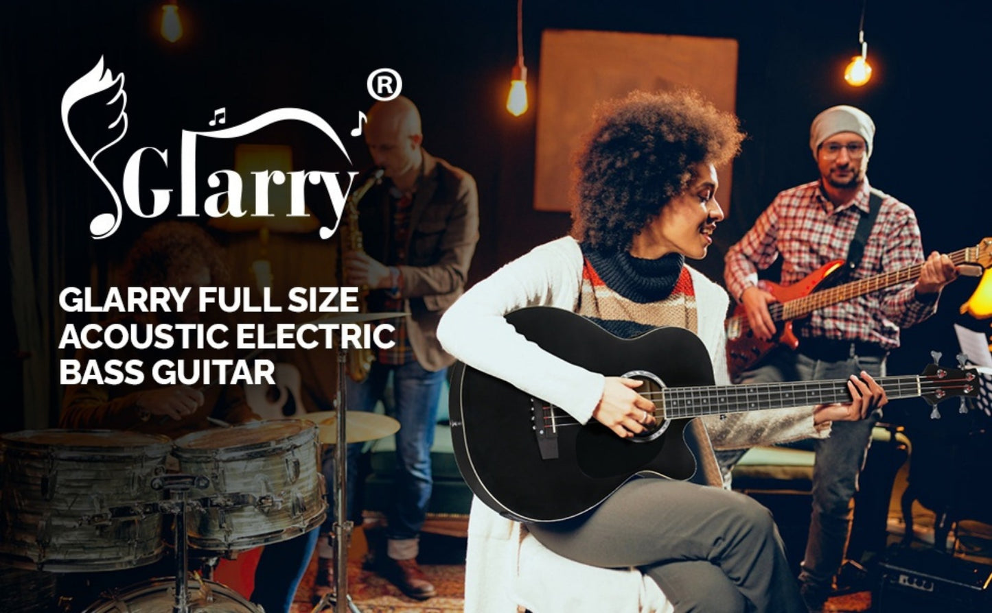 Acoustic Guitar, Black with AMP, Full Size, GLARRY, 44.5In, Full for Lessons and Practice