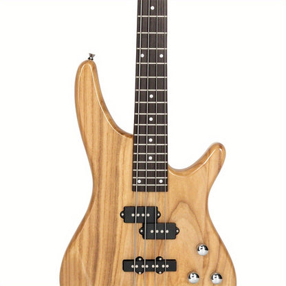 Full Size 4-String Electric Bass Guitar, 34-Inch Scale, Dual Pickups