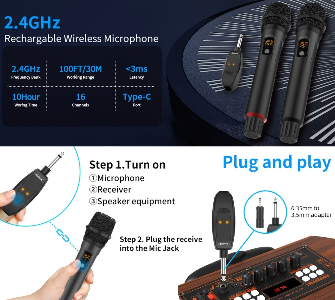 Recording Microphone, USB, Bluetooth, Wireless, Rechargeable for Recording and Streaming