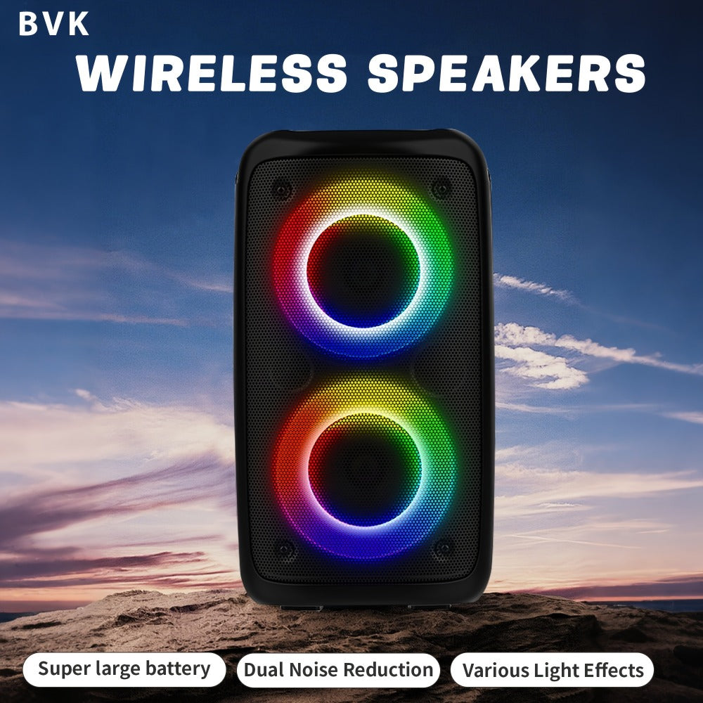 Portable PA Speaker, Upgraded MOS-1265-1 Wireless, RGB, Wireless, MOS-1265, Enhanced