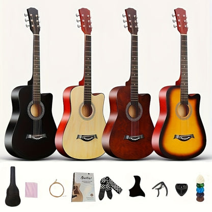 Acoustic Guitar, Full Size, 38-Inch, Basswood, Beginners for Lessons and Practice