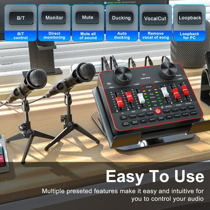 USB Audio Interface, Adjustable, USB, Podcast, Equipment for Recording and Streaming