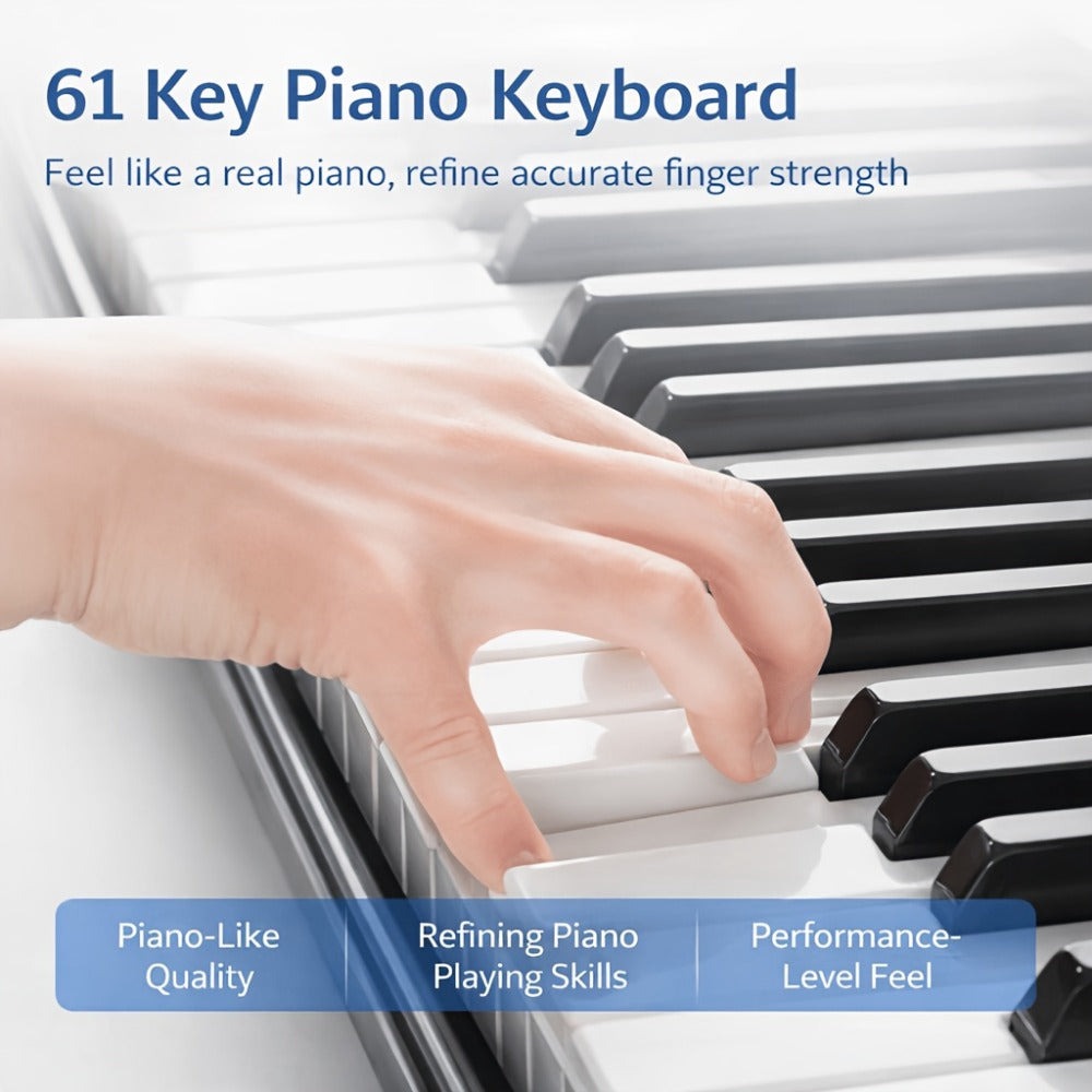 61-Key Keyboard Accessory Kit with Microphone, Sheet Music and Key Stickers