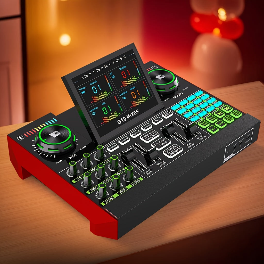 Tenlamp G10 Pro 5-Channel Audio Interface And DJ Mixer | 48V Phantom Power | USB Sound Card for Pc/Phone Live Streaming, KTV, Gaming, Recording
