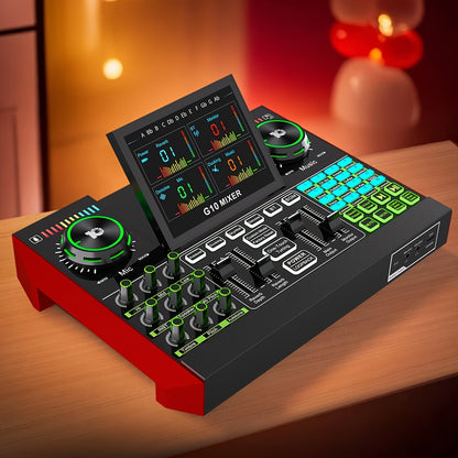 Tenlamp G10 Pro 5-Channel Audio Interface And DJ Mixer | 48V Phantom Power | USB Sound Card for Pc/Phone Live Streaming, KTV, Gaming, Recording