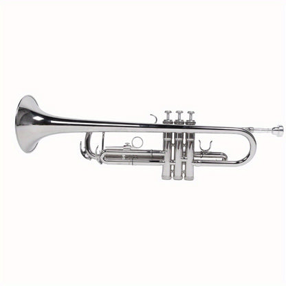 B-Flat Trumpet, Silvery Small, 0.08mm, 8.6 cm, Silvery, Concert, Band for School Band