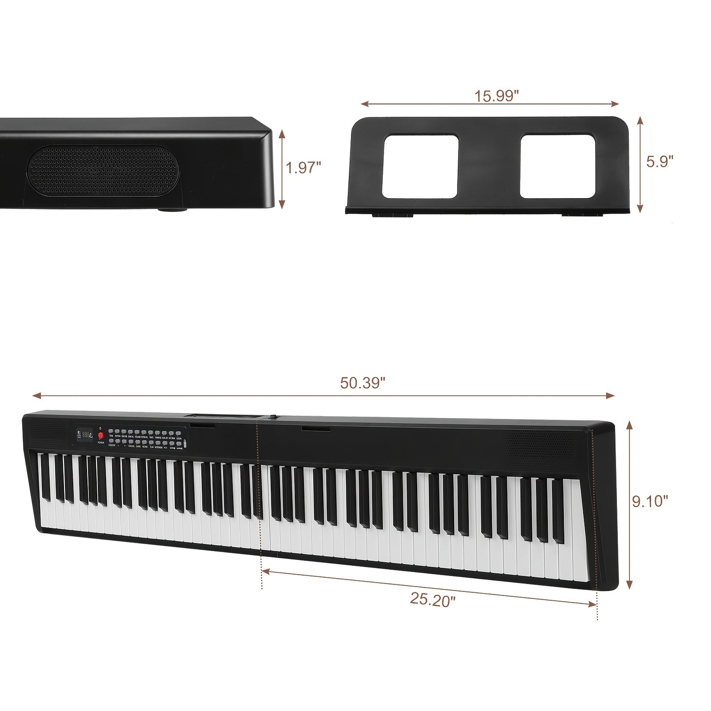 Glarry Foldable 88-Key Portable Electric Piano Keyboard Suitable for All Skill Levels, Semi-Weighted Keys with Carrying Bag & Headphone Jacks, Lightweight Piano for, Studio, Travel, Gift for Beginners,, Musicians