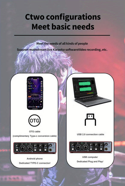 2-Channel USB Audio Interface, 24-Bit/192kHz with 48V Phantom Power