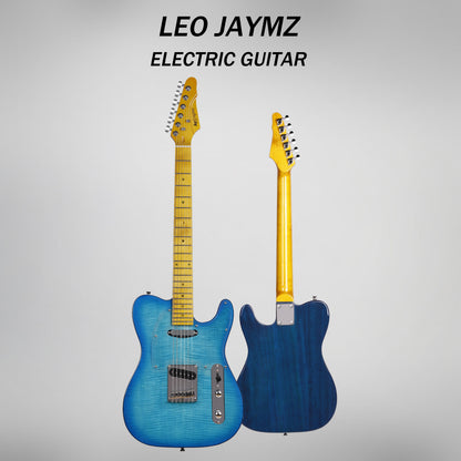 Leo Jaymz DTL Style Electric Guitar with Flame Maple Top - High Gloss Mahogany Body And Hard Maple Neck - High Transparent Acrylic Pickguard