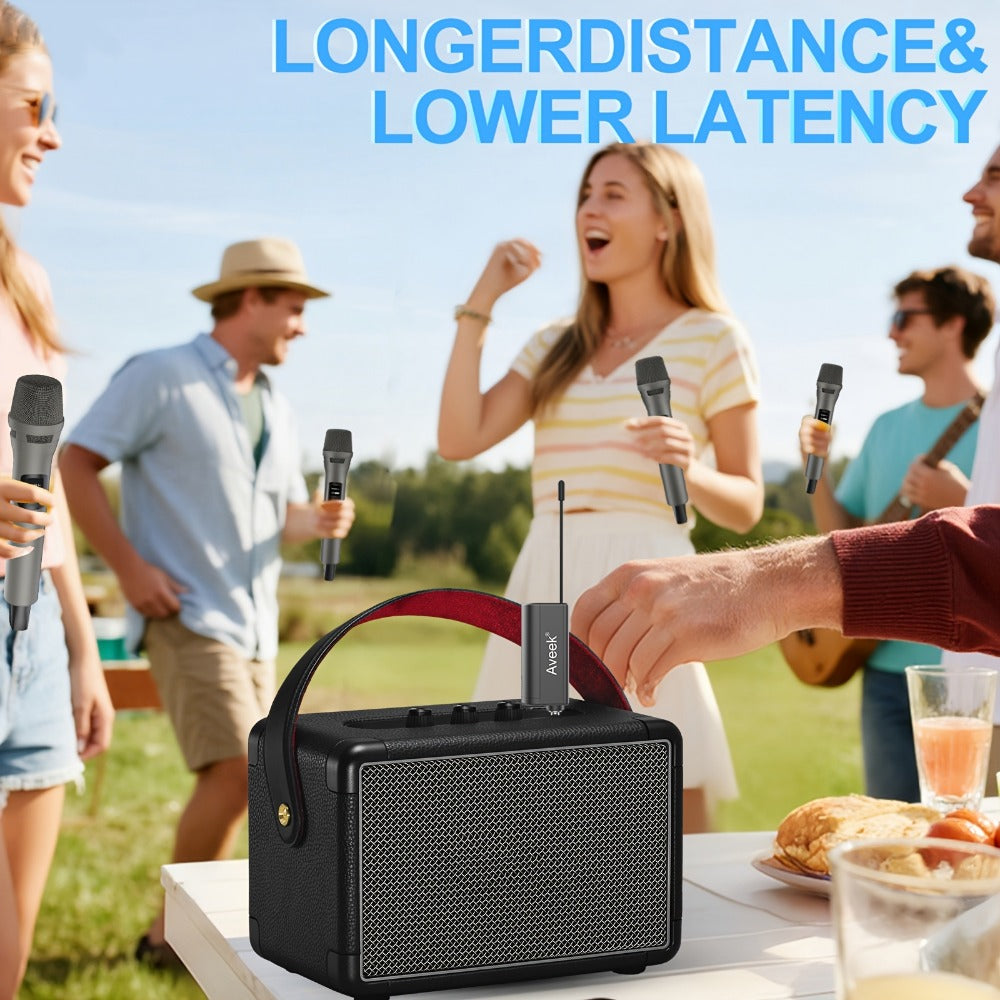 Wireless Karaoke Microphone, Wireless, USB-C, Aveek, Dynamic for Portable Singing