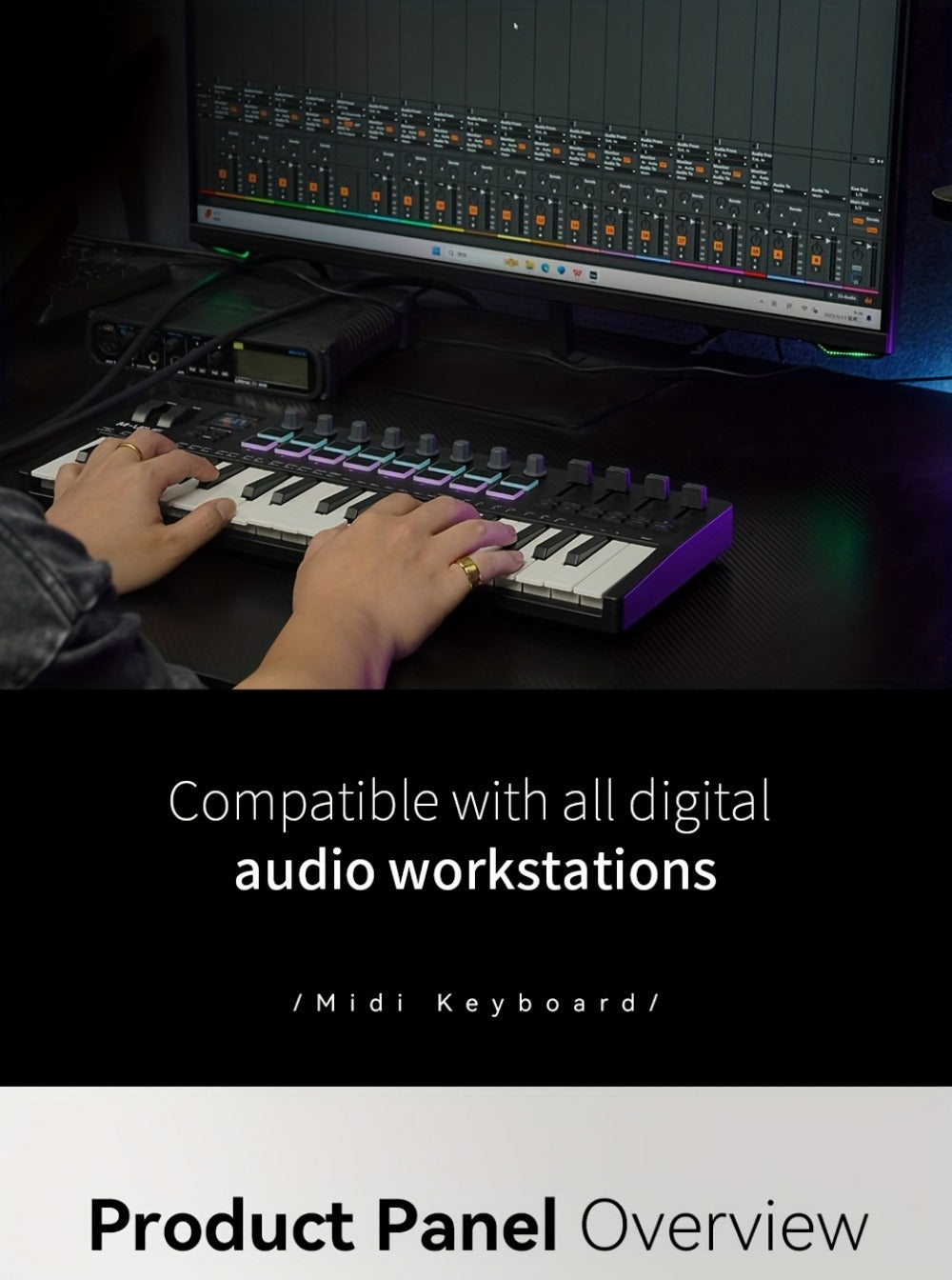 MIDI Keyboard Controller, Portable, 37 Keys, M-VAVE, SMK-37, Pro for Music Production