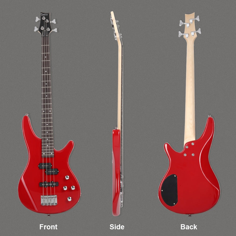 Full Size 4-String Electric Bass Guitar, 34-Inch Scale, Dual Pickups