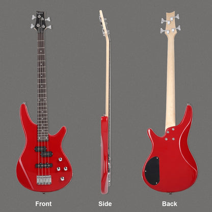 Full Size 4-String Electric Bass Guitar, 34-Inch Scale, Dual Pickups