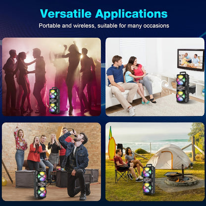 Portable PA Speaker, USB, Wireless, 2500W, System for Parties and Karaoke