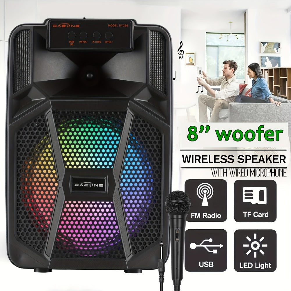 Portable PA Speaker, 10m, RGB, Remote Control, System, Wireless for Parties and Karaoke