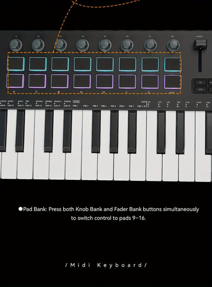 MIDI Keyboard Controller, Wireless, 37 Keys, M-VAVE, SMK37PRO for Music Production