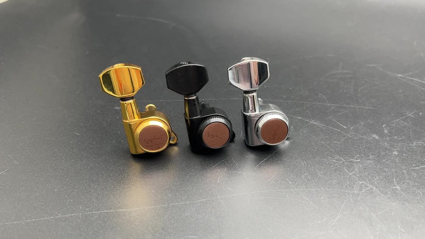 Guitar Tuning Peg Set, Silvery 3 Right, 6pcs, SAPHUE, Locking for Replacing Guitar Tuning