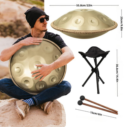 Hand Drum, 440Hz, 22 Inch, Notes, Handpan for Rhythm Practice