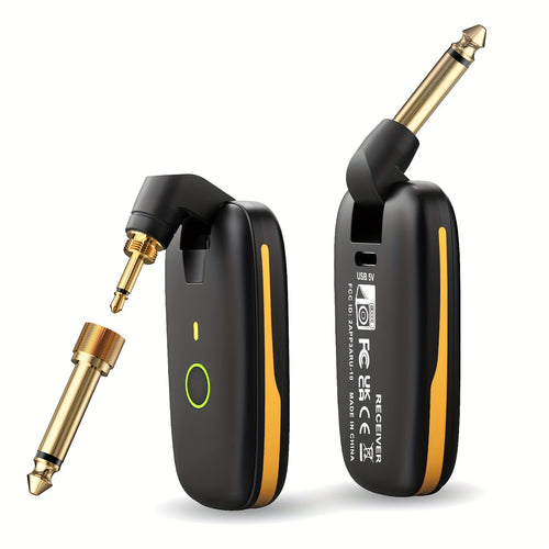 20KHz Wireless Guitar System, Rechargeable Wireless Guitar Transmitter and Receiver, 164 Feet Transmission Distance, Long Battery Life of More Than 6 hours, Rotatable Plug Design, Digital Audio System Suitable for Electric Guitar and Bass