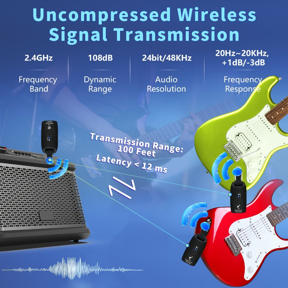 Wireless Instrument System, Black - 2, 2.4 GHz Wireless for Wireless Connection Between A