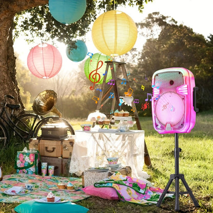 Portable Karaoke System, RGB, Remote Control, Rechargeable for Parties and Karaoke