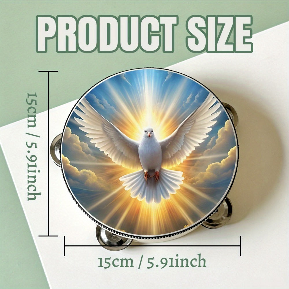 Handheld Tambourine, This, Adult, Dove for Rhythm Practice for Home Practice, Rehearsal