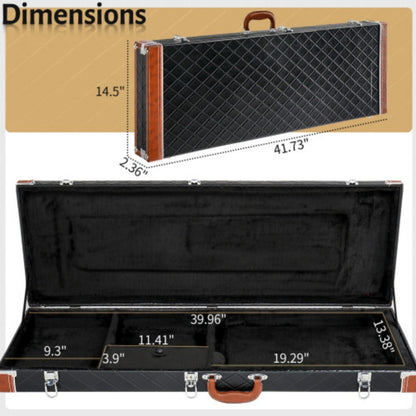Guitar Case, 4.53 inches, 39.76 inches, Square, Hard, Electric for Storage and Travel
