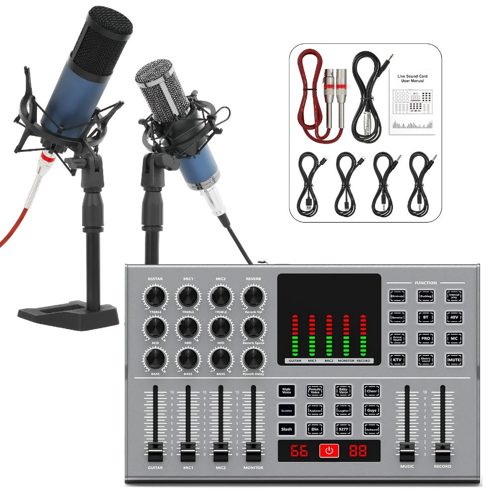 USB Audio Interface, 5V, Wireless, USB-C, Podcast, Microphone for Recording and Streaming