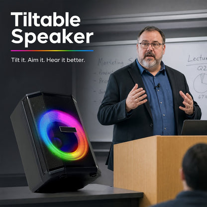Portable PA Speaker, Sound Activated, Remote Control, Wireless for Parties and Karaoke