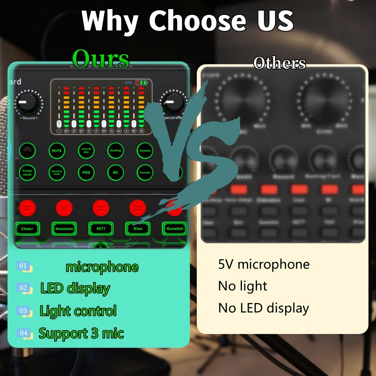 Podcast Equipment Bundle, Wired Microphone, with BM800 Podcast Microphone And V8 Sound Card, Voice Changer - Audio Interface - Perfect for Recording, Singing, Streaming And Gaming