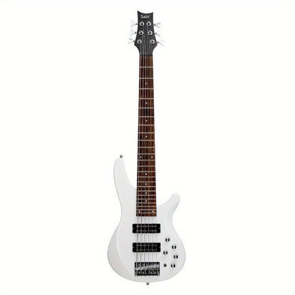 Electric Bass Guitar, Adjustable, 44 Inch, White, Inch, GIB for Lessons and Practice