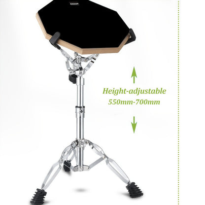 12-Inch Drum Practice Pad Set with Adjustable Snare Stand, Sticks and Bag