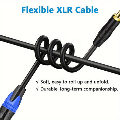 1 XLR Male to 1/4 Inch (6. 35mm)TRS Jack, Balanced 6. 35mm TRS Plug to 3-pin XLR Cable, Suitable for Microphones, Speakers, Stage, DJ, Etc.