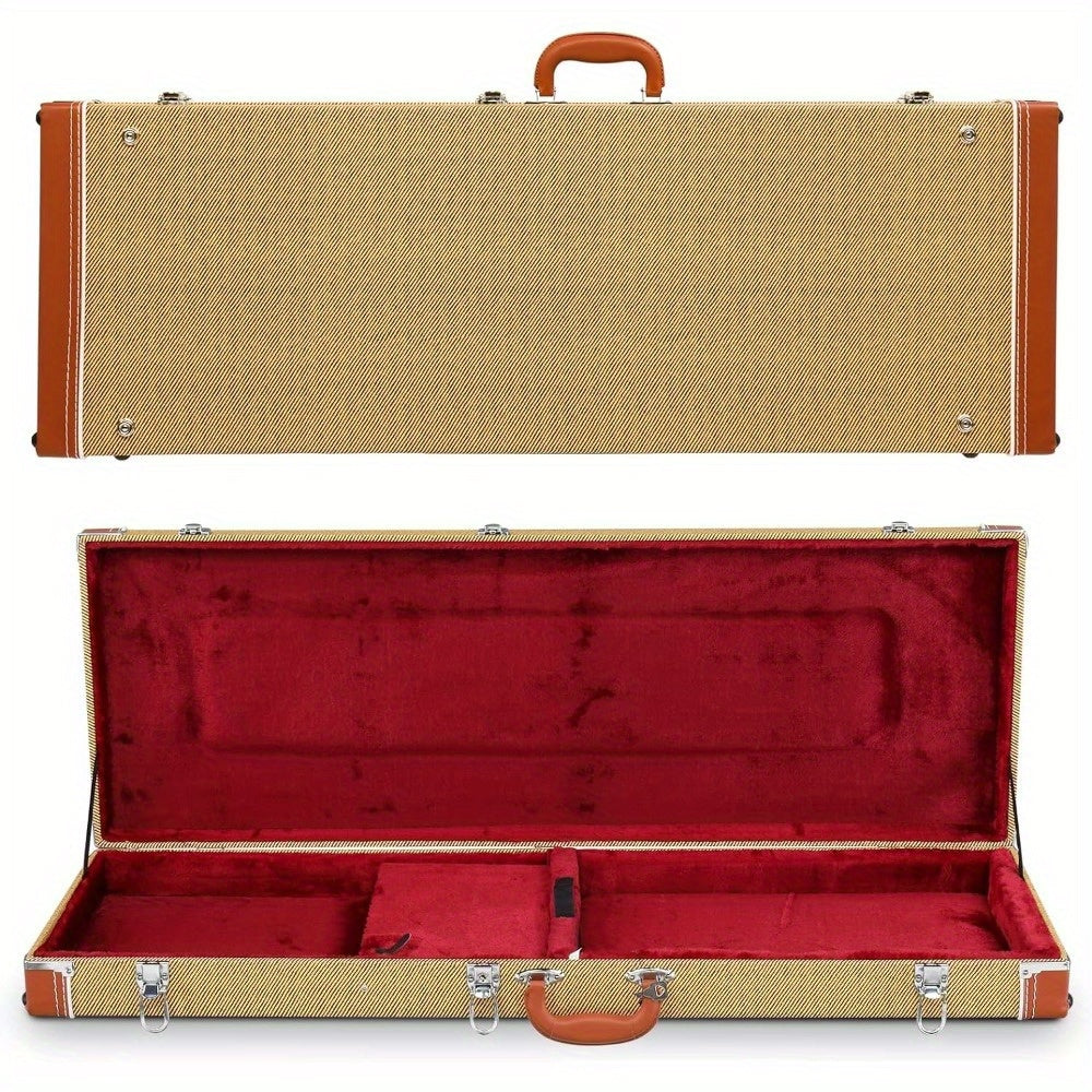 Yellow Square PVC Electric Guitar Case - Fits ST/ TL/ Flame/ 170 - Type/ SG Guitars - Protect Your Instrument in Style