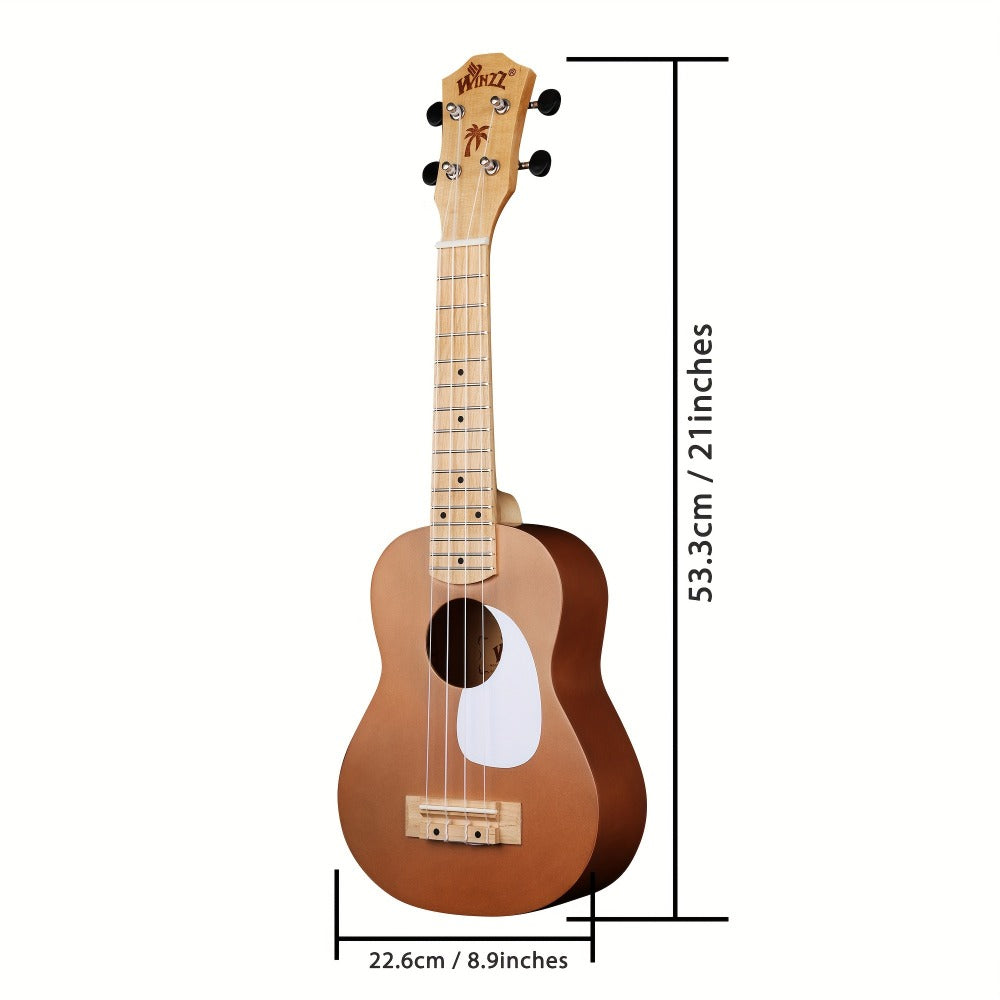 Soprano Ukulele, Portable, 21 Inch, WINZZ, TG-U2, Inch for Lessons and Practice